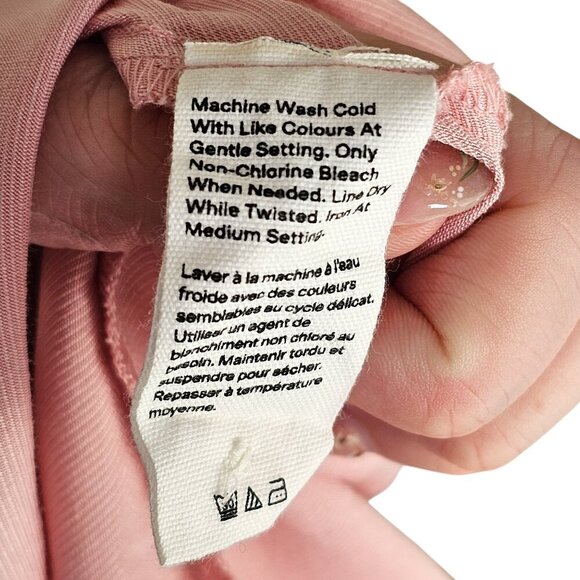 Hudson North Light Pink Ruffle Tie Waist Wrap Dress Puff Sleeve Sz XL - Picture 9 of 9